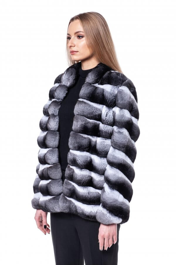Genuine Chinchilla Fur Coat, side