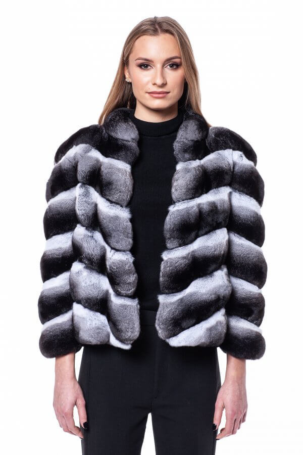 Genuine Chinchilla Fur Jacket