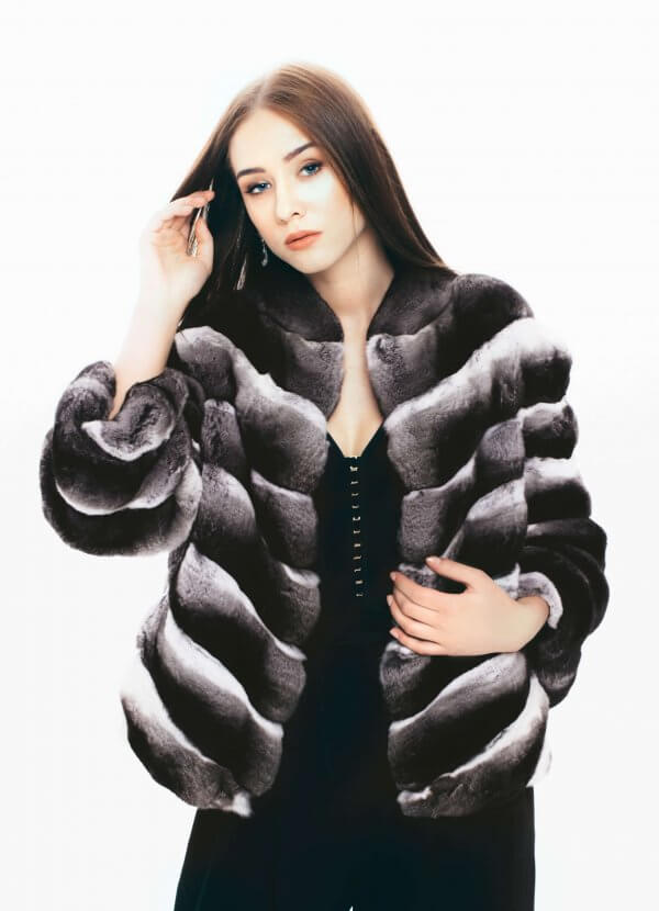 Genuine Chinchilla Fur Jacket