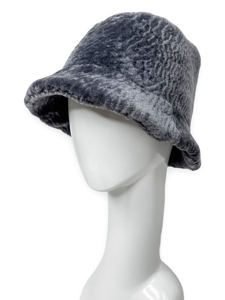 Grey Astrakhan Fur Bucket Cap