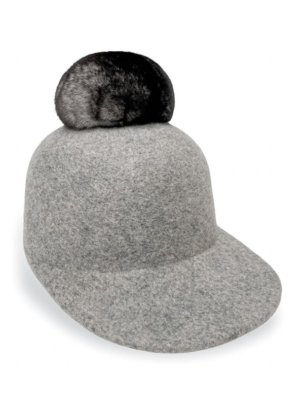 Grey Equestrian Style Hat