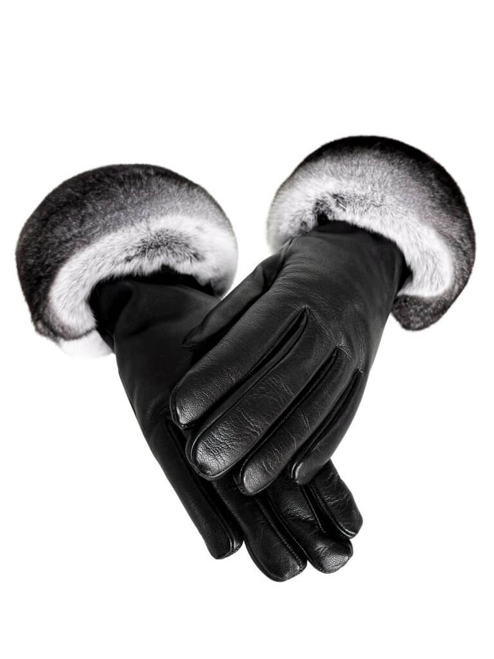Gloves with Chinchilla Fur