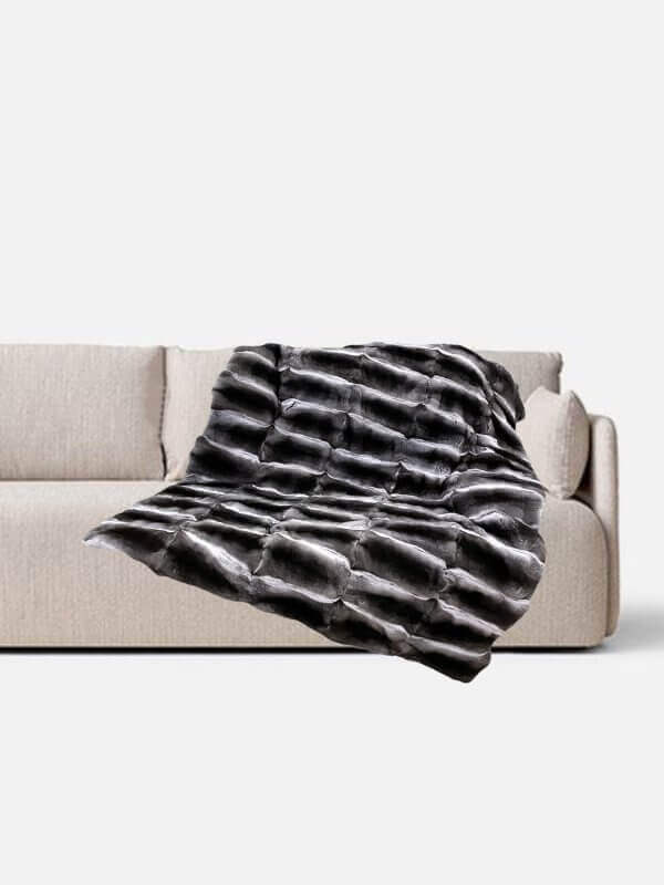 Luxury Chinchilla Fur Sofa Blanket