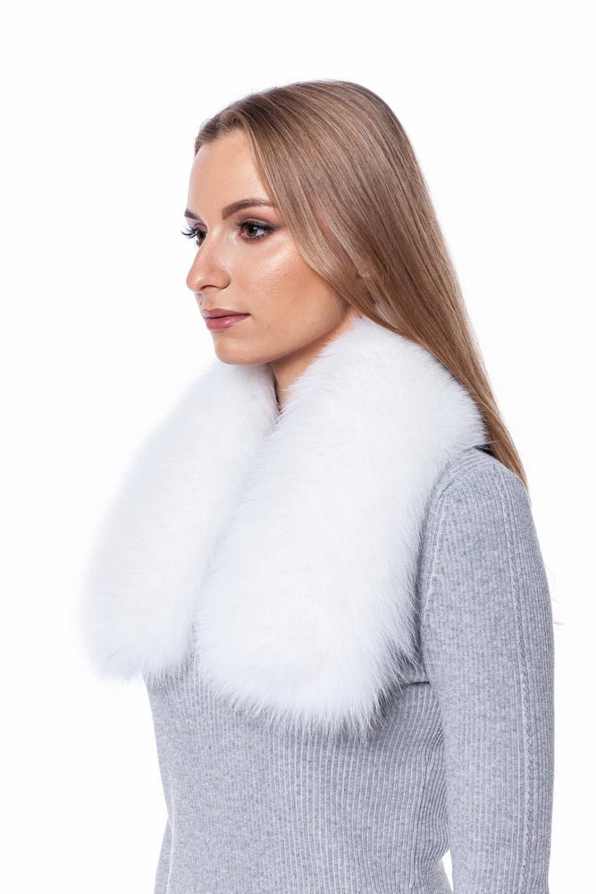 Merino Wool Scarf With Fur