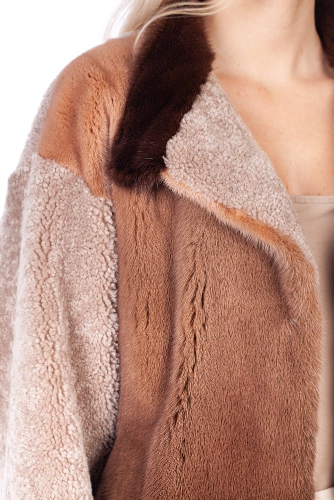 Luxury Mink And Shearling Fur Coat