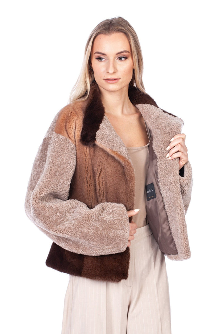 SAGA Mink Fur Coat With Shearling Details