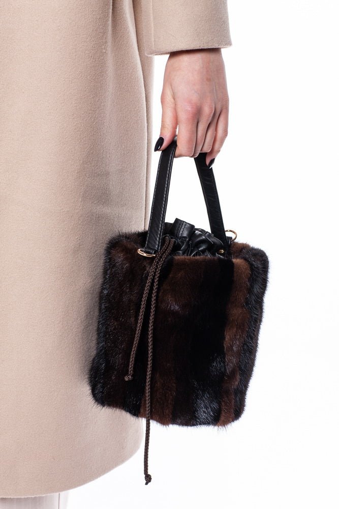 Mink Fur Cylinder Handbag
