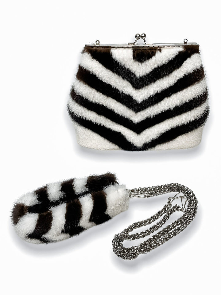 Mink Fur Handbag With A Strap