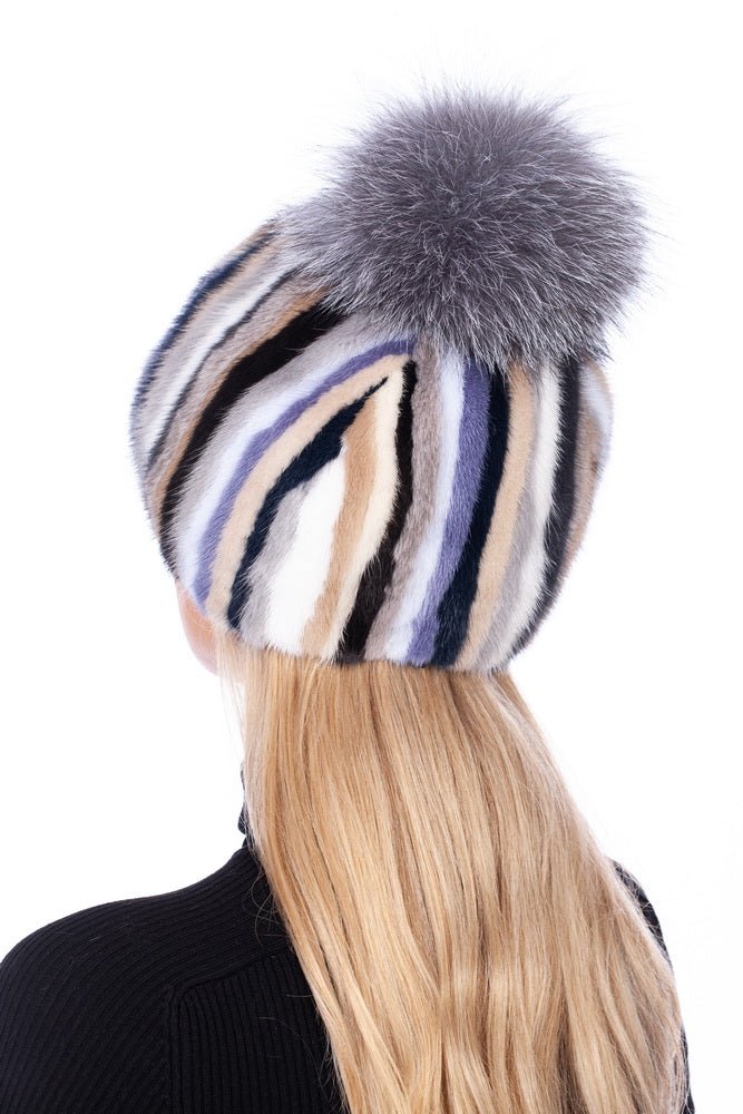 Mink Fur Hat With Fur Bobble