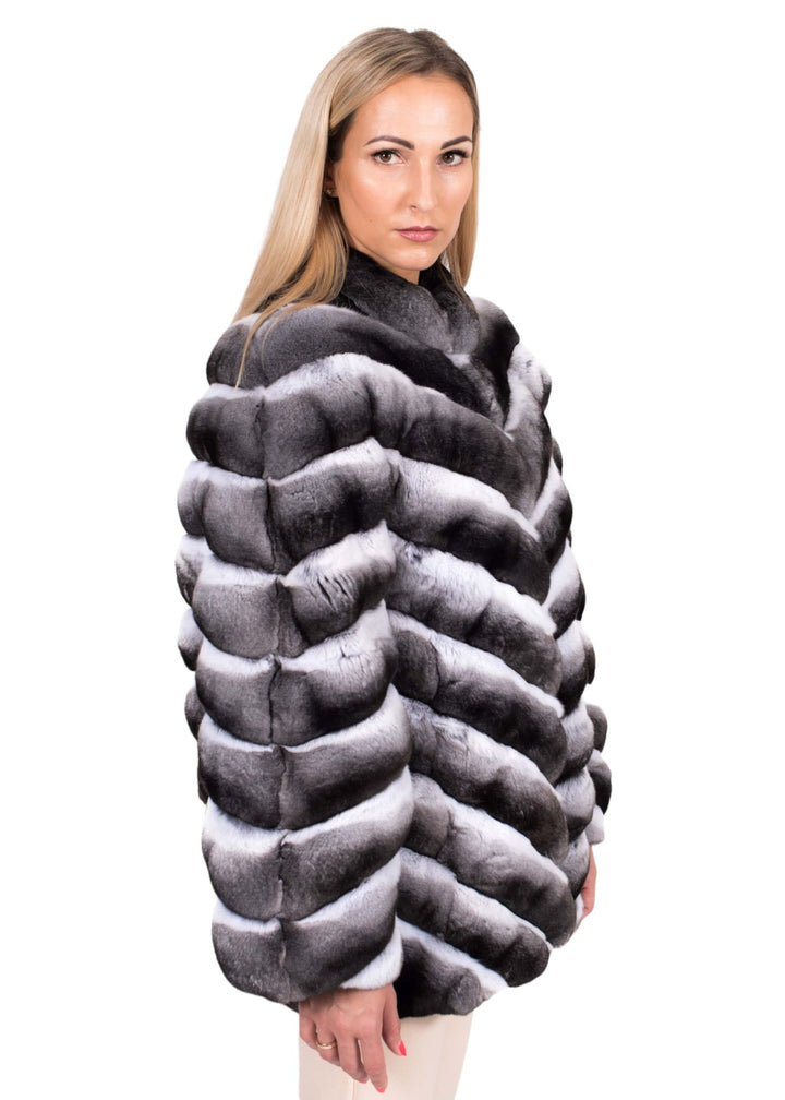 Middle Length Chinchilla Fur Coat