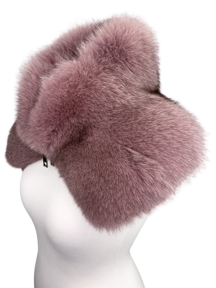 Pink Real Fox Fur Collar