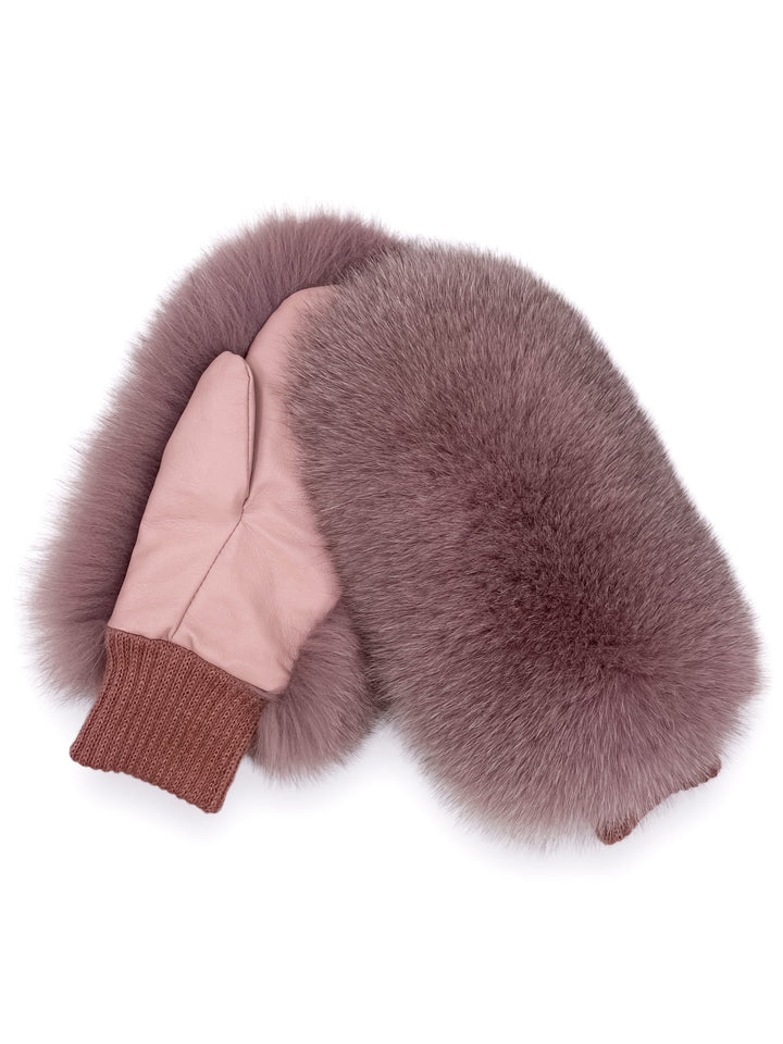 fluffy winter fur mittens
