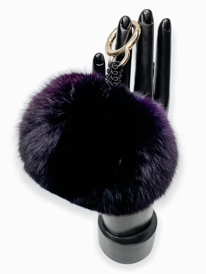 Purple Chinchilla Fur Bag Charm