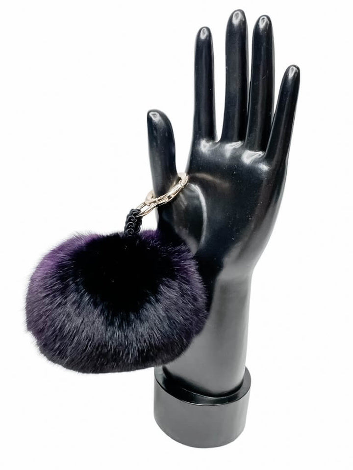 Purple Chinchilla Fur Bag Charm