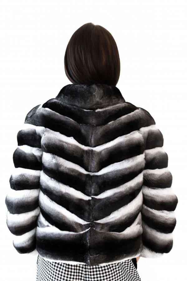 Genuine Chinchilla Fur Coat's Back