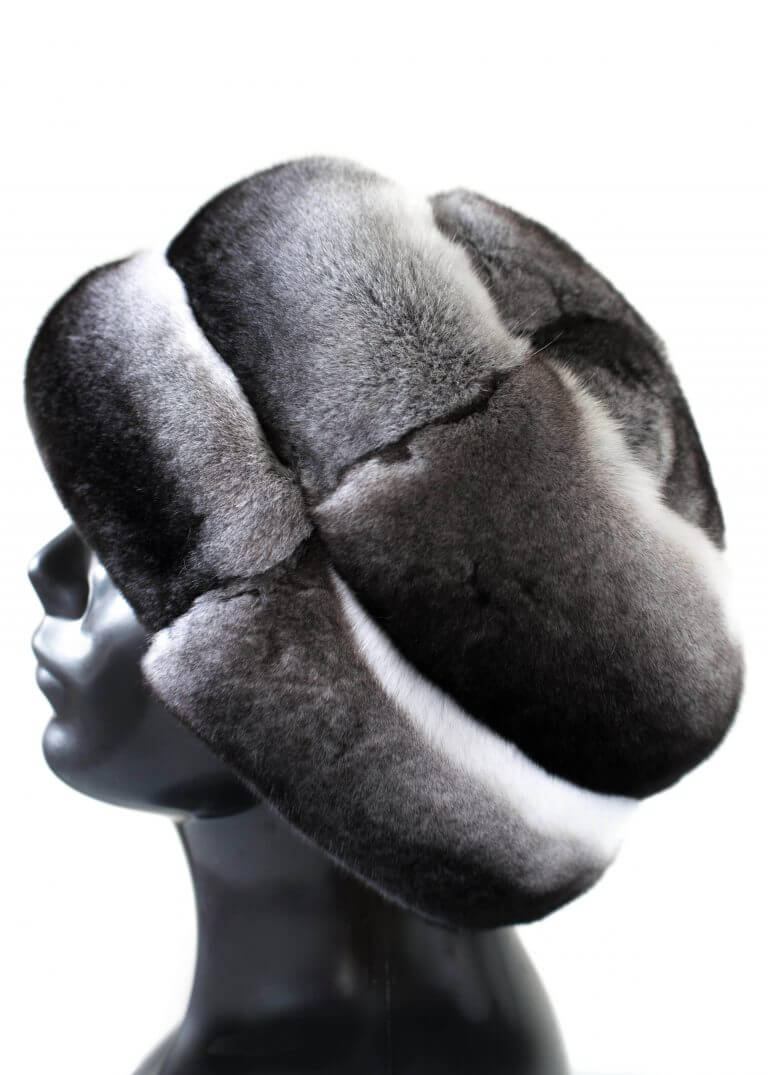 Classic Style Chinchilla Fur Hat. One-Of-A-Kind Accessory
