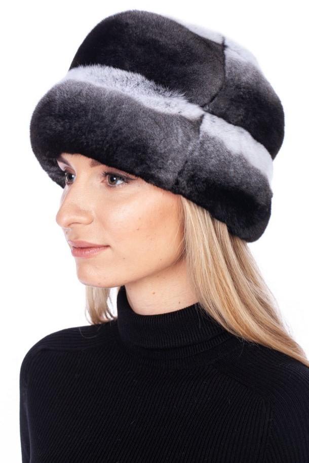 Classic Style Chinchilla Fur Hat. One-Of-A-Kind Accessory