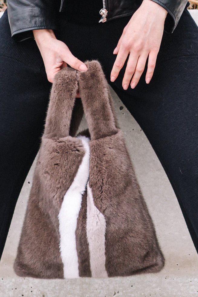 Natural Mink Fur Shoppers Bag