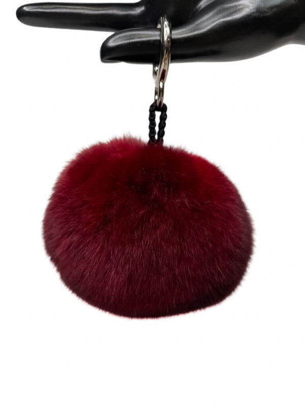Red Chinchilla Fur Bag Charm