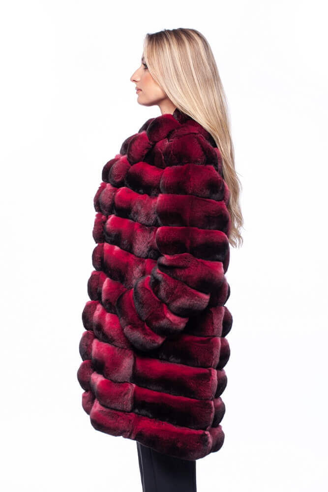 Red Chinchilla Fur Jacket
