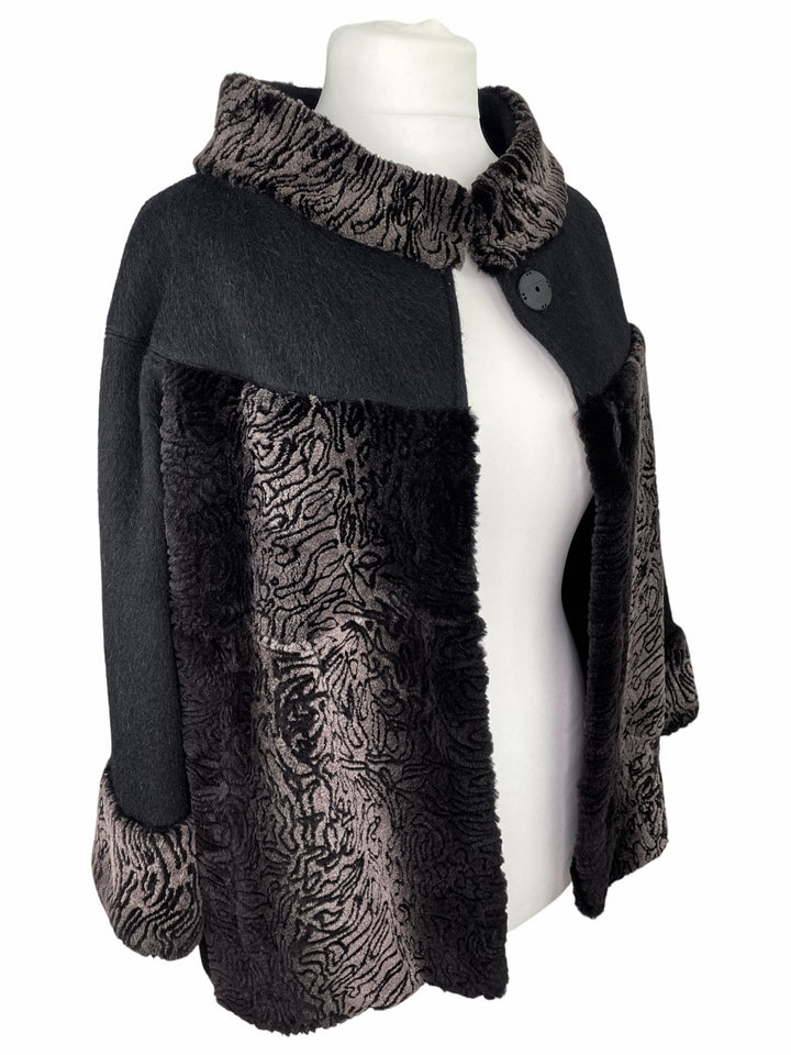 Luxurious Wool Coat With Rex Rabbit Fur