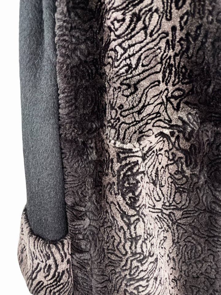 Luxury Wool Coat With Rex Rabbit Fur