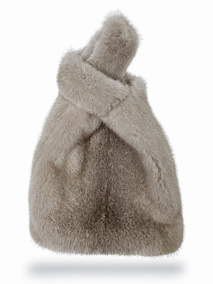 Sapphire Mink Fur Mini Tote Bag
