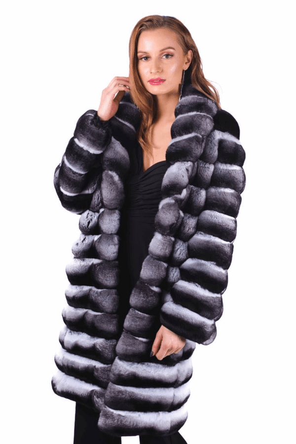 Shawl Collar Chinchilla Fur Coat