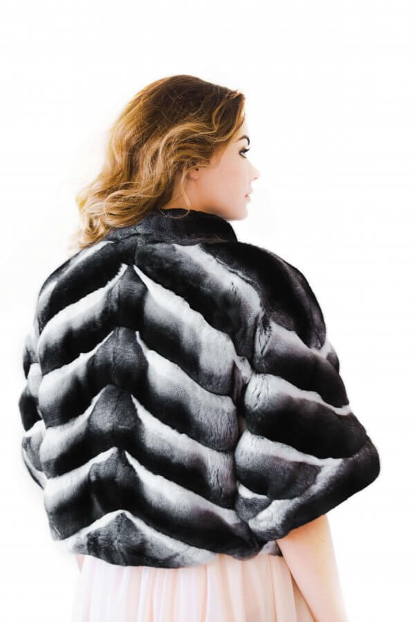 Soft Chinchilla Fur Jacket For Gala