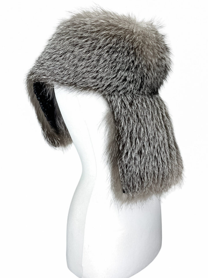 Luxury Silver Fox Fur Knitted Scarf