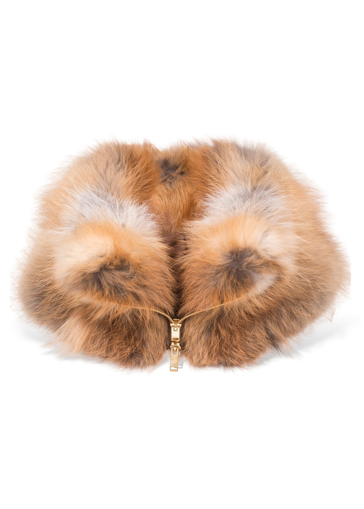 Supersized Red Fox Fur Scarf On A White background