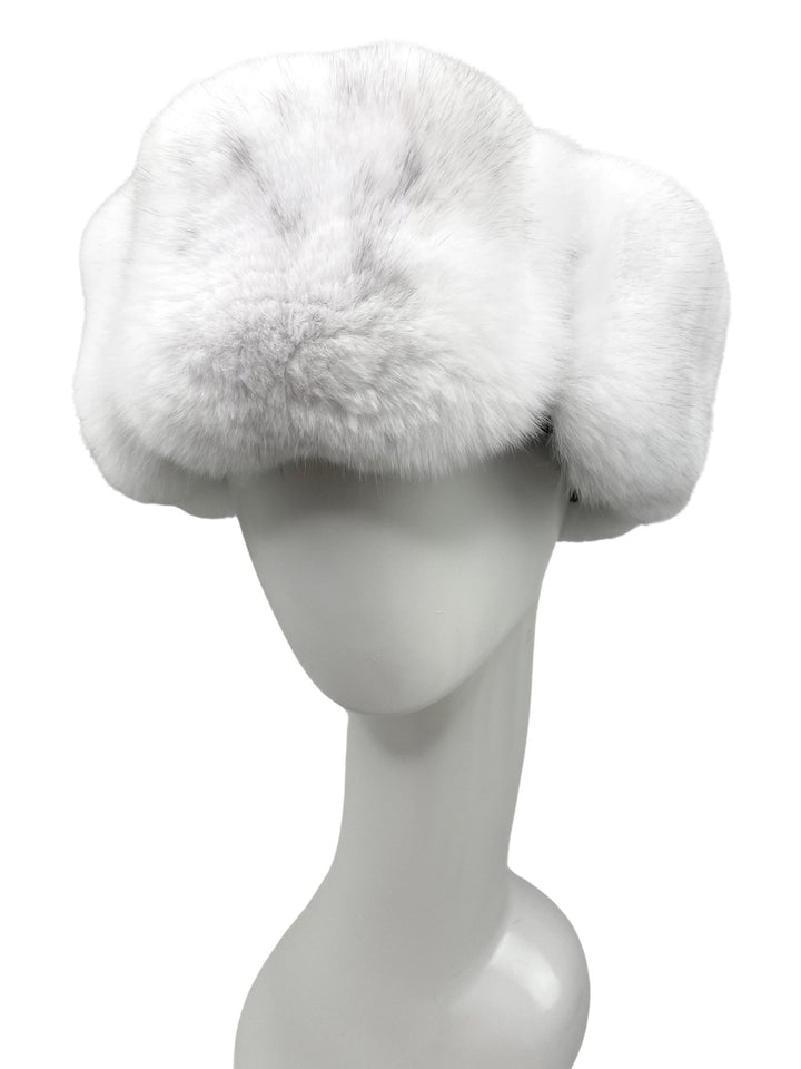 Luxury Designer FurbySD White Chinchilla Fur Roller Hat