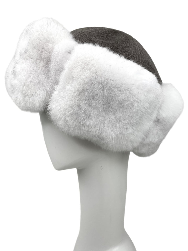 Luxury White Chinchilla Fur Hat