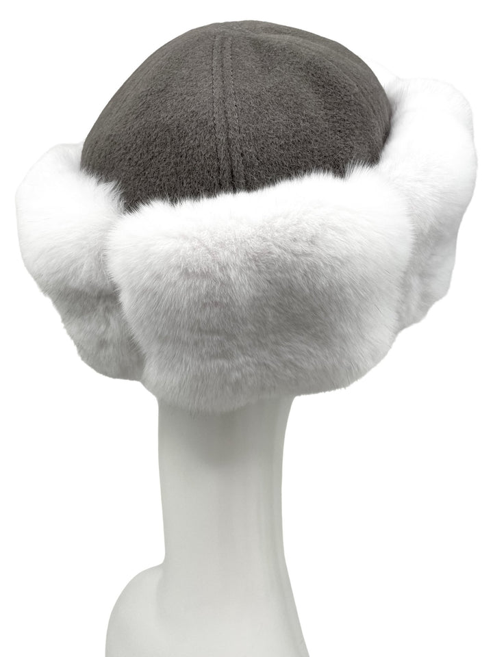 Chinchilla Fur Roller Hat With Cashmere
