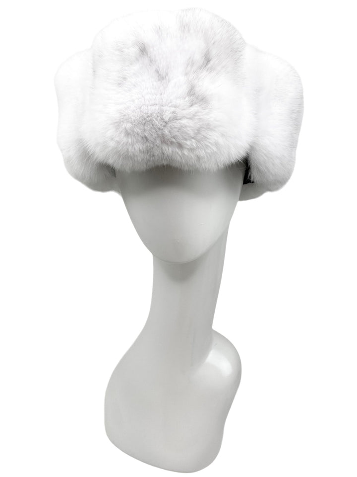 White Chinchilla Fur Roller Hat By FurbySD