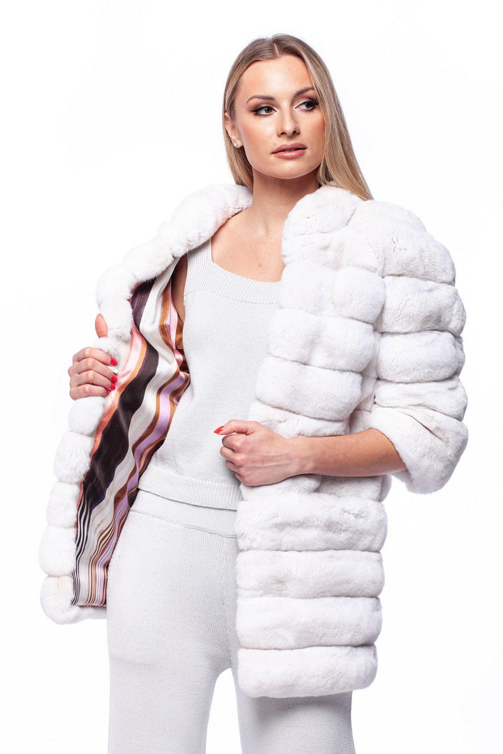 White Chinchilla Fur Coat