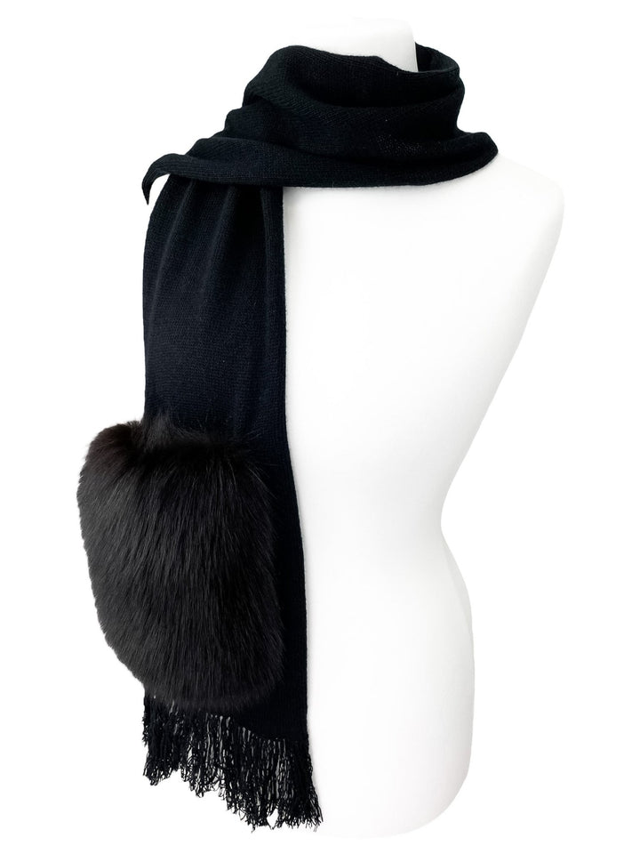 Wool Scarf With Fur Pockets